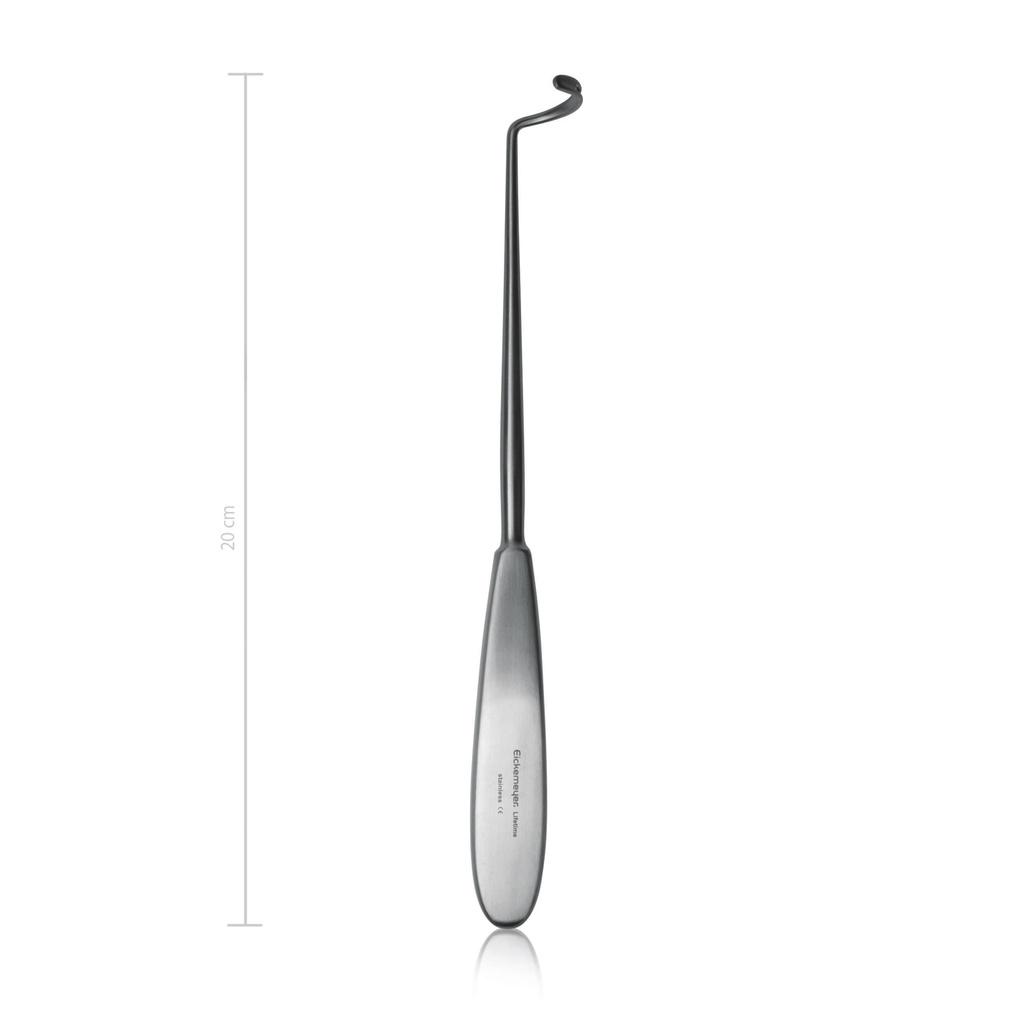 Unterbindungsnadel Deschamps, 20 cm, rechts gebogen für die linke Hand/stumpf 