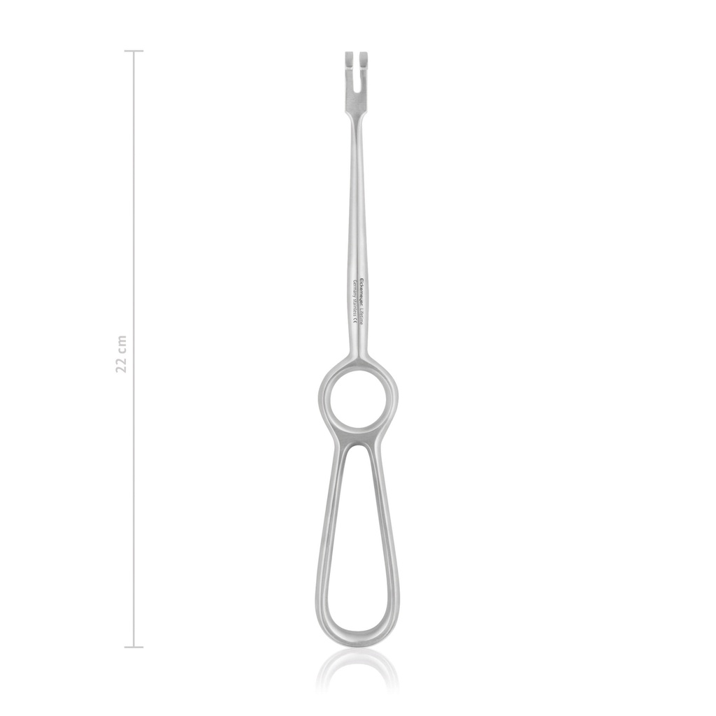 [160502] Wundhaken VOLKMANN, 2-zinkig, stumpf, 9 x 8 mm, 22 cm
