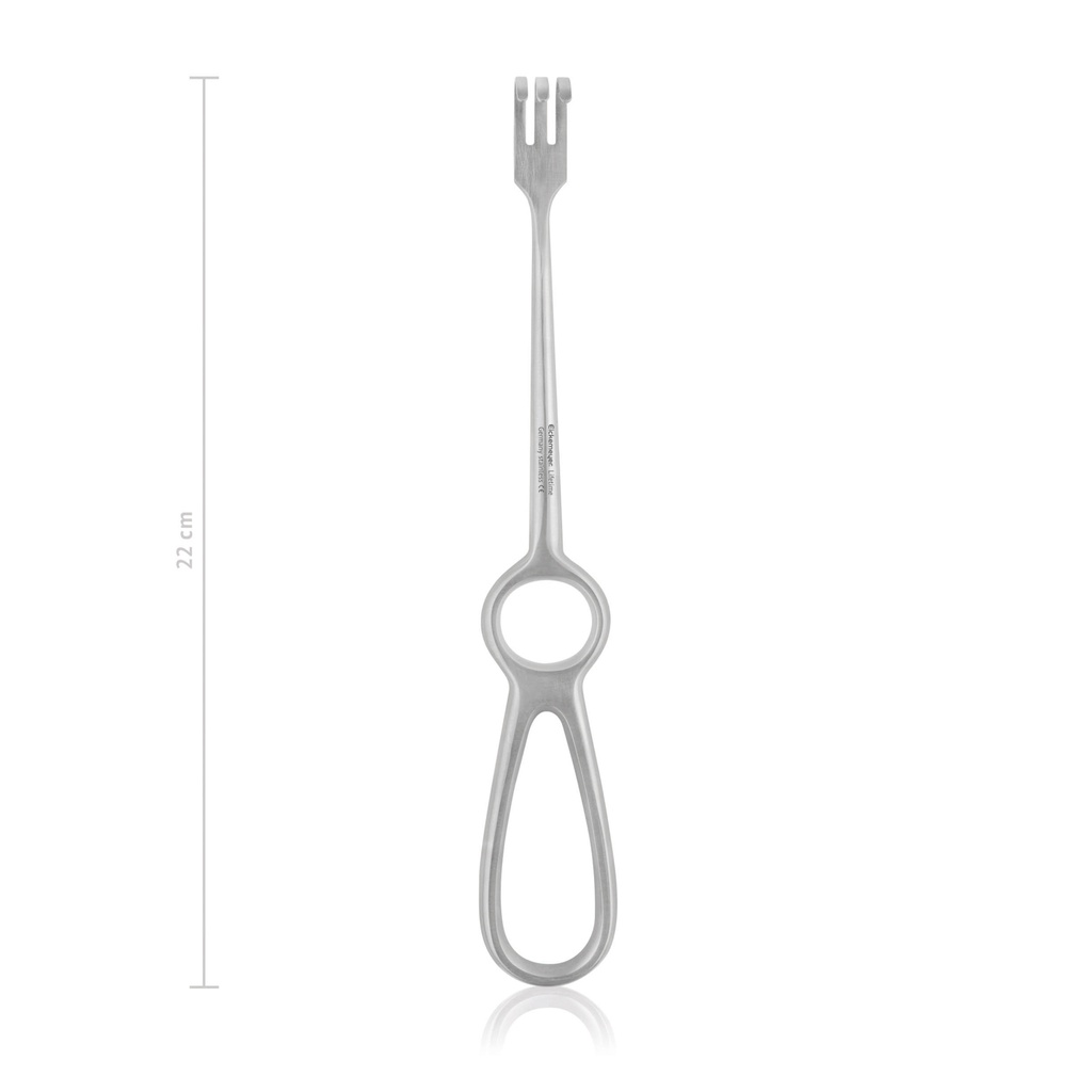 Ecarteur Volkmann, 22 cm, 3-dents, mousse, 9 x 13 mm