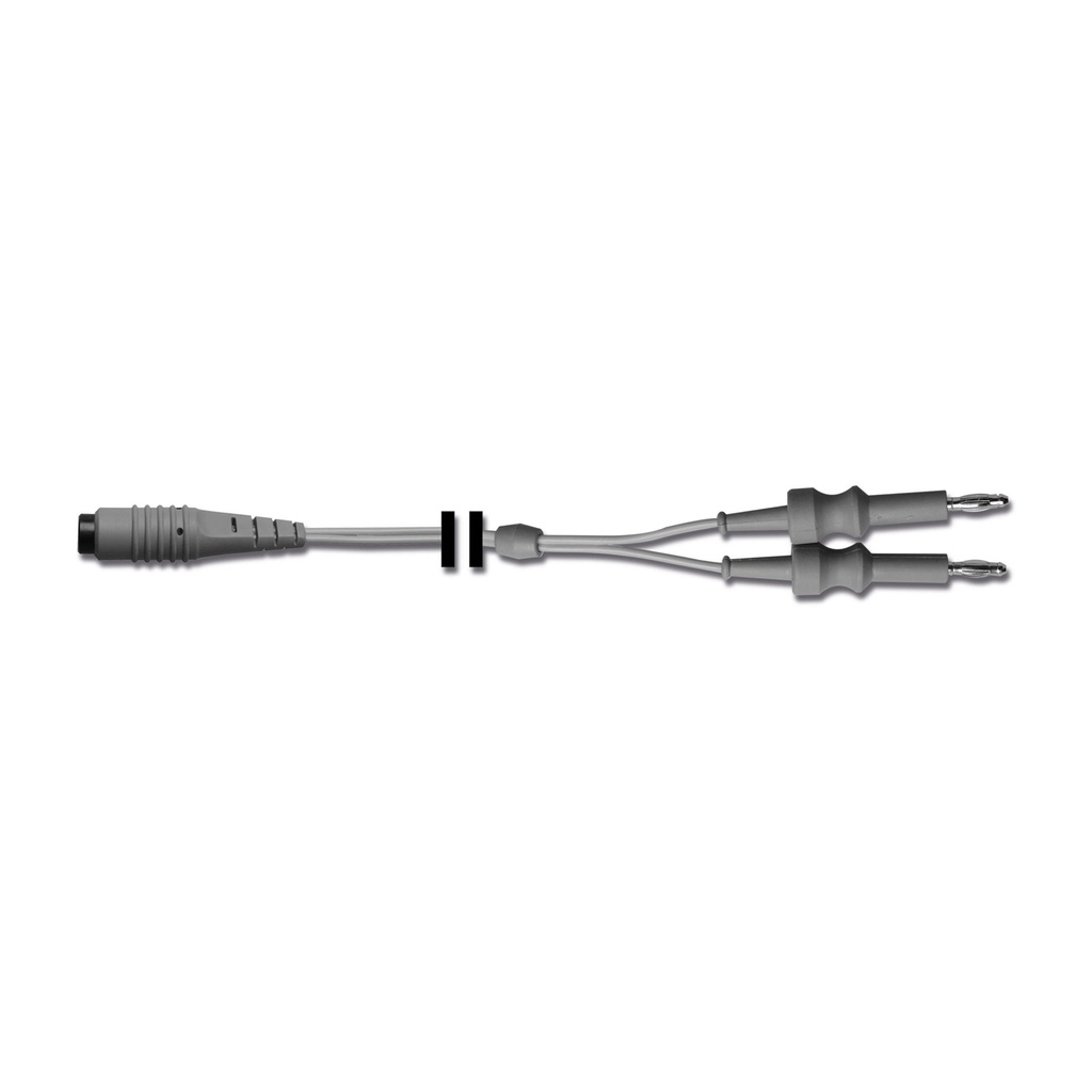HF-Anschlusskabel für bipolare Instrumente, anschließbar an HF-Geräte Ellman Surgitron und EICKEMEYER® 140 Vet, Stecker 2 x 4 mm  männlich, L = 3 m