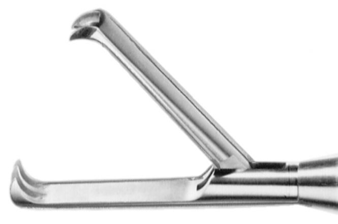 [30500009] Pince à préhension 3+2 dents 10 mm Longueur 45 cm pour la coagulation unipolaire. Manche en matière plastique