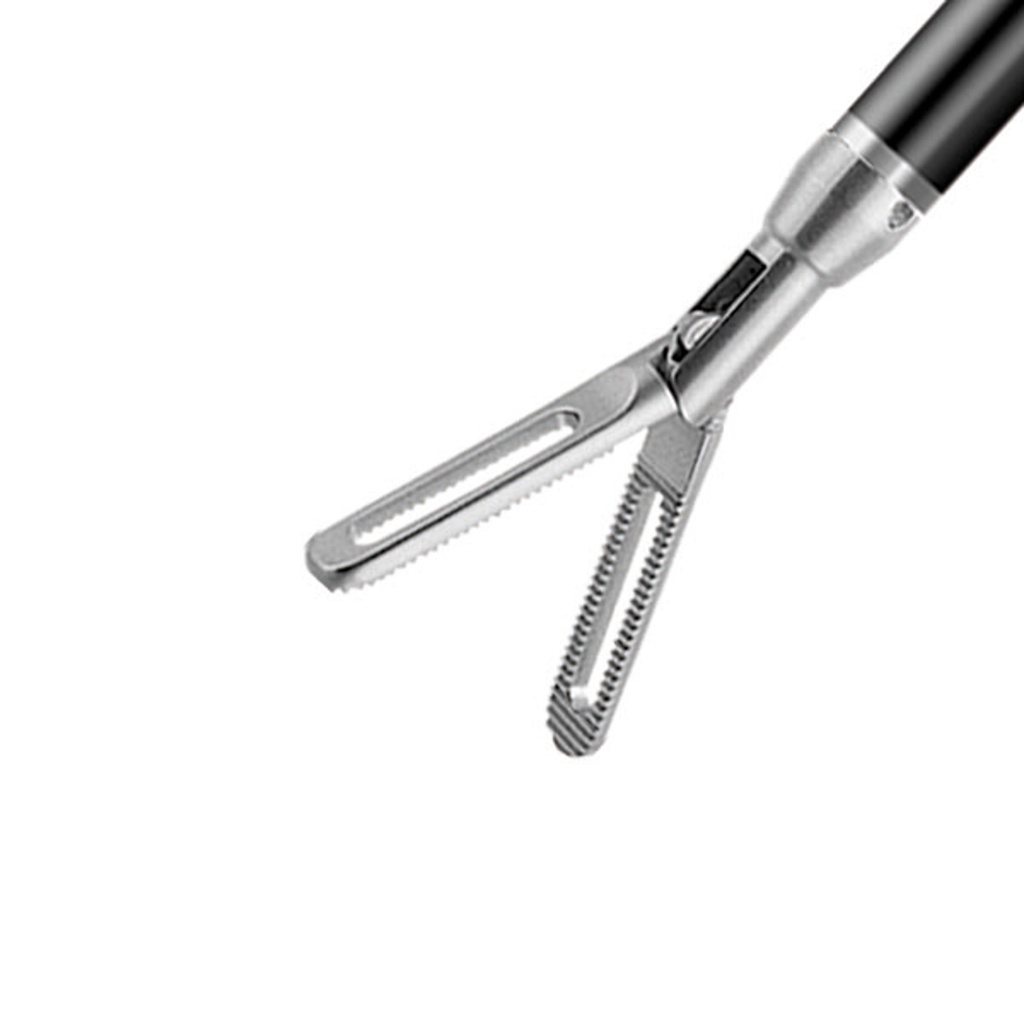 Pince plate 5 mm pour coagulation unipolaire, Longueur 45 cm, Manche en PVC avec système de