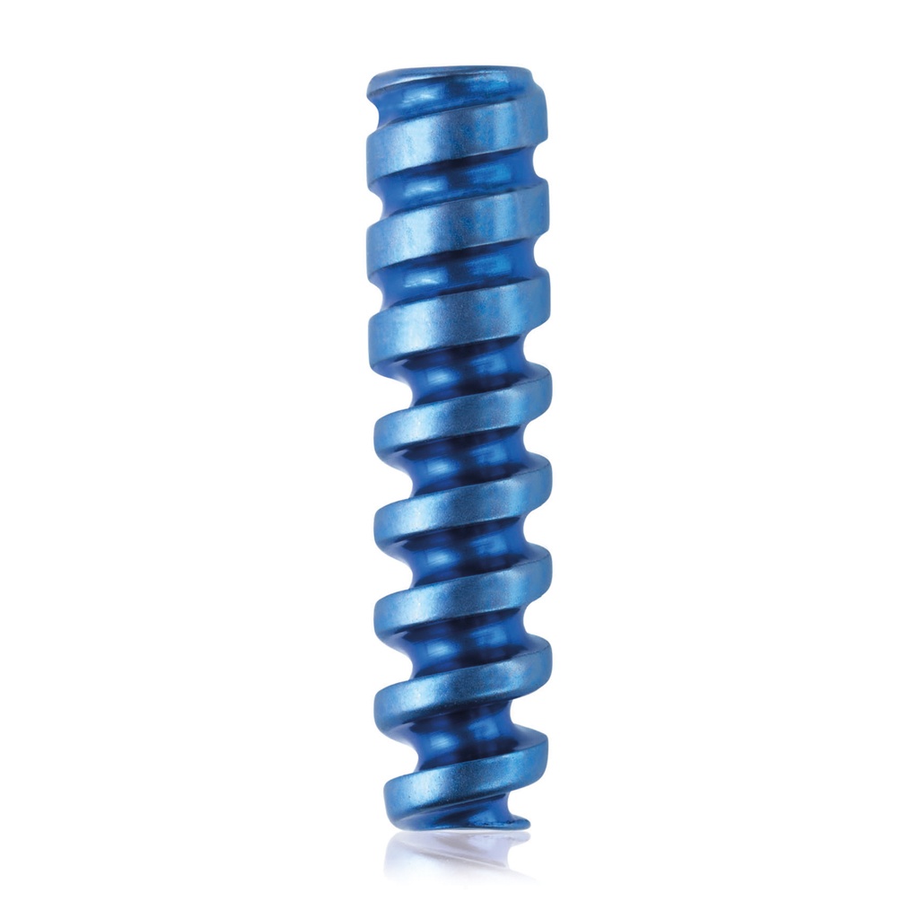 [191576] Vis d'interférence en titane Ø3.0x13mm, canulée, canulation 1.1mm, bleue, HEX 2.0
