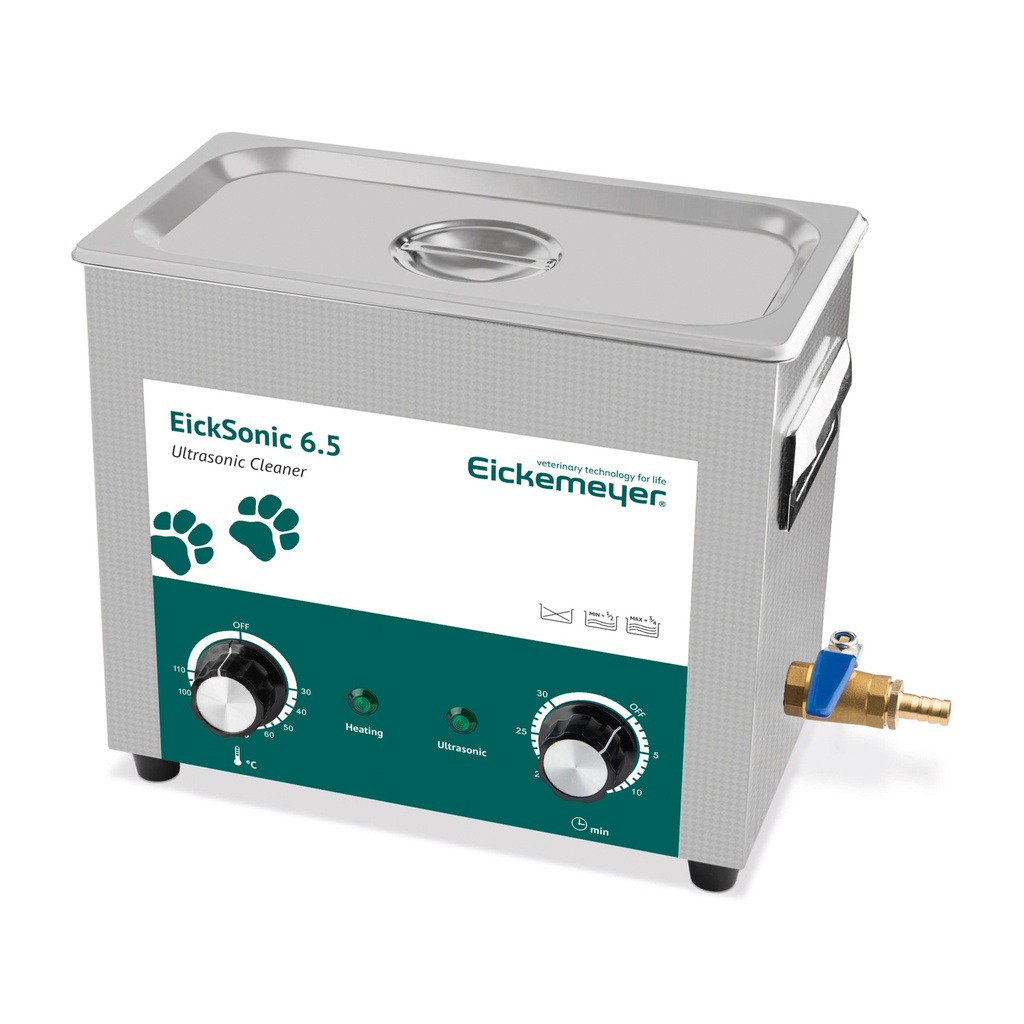 [561065] EickSonic 6.5 ultrahangos tisztítókád, 6,5 l, fűtéssel, fedéllel és kosárral