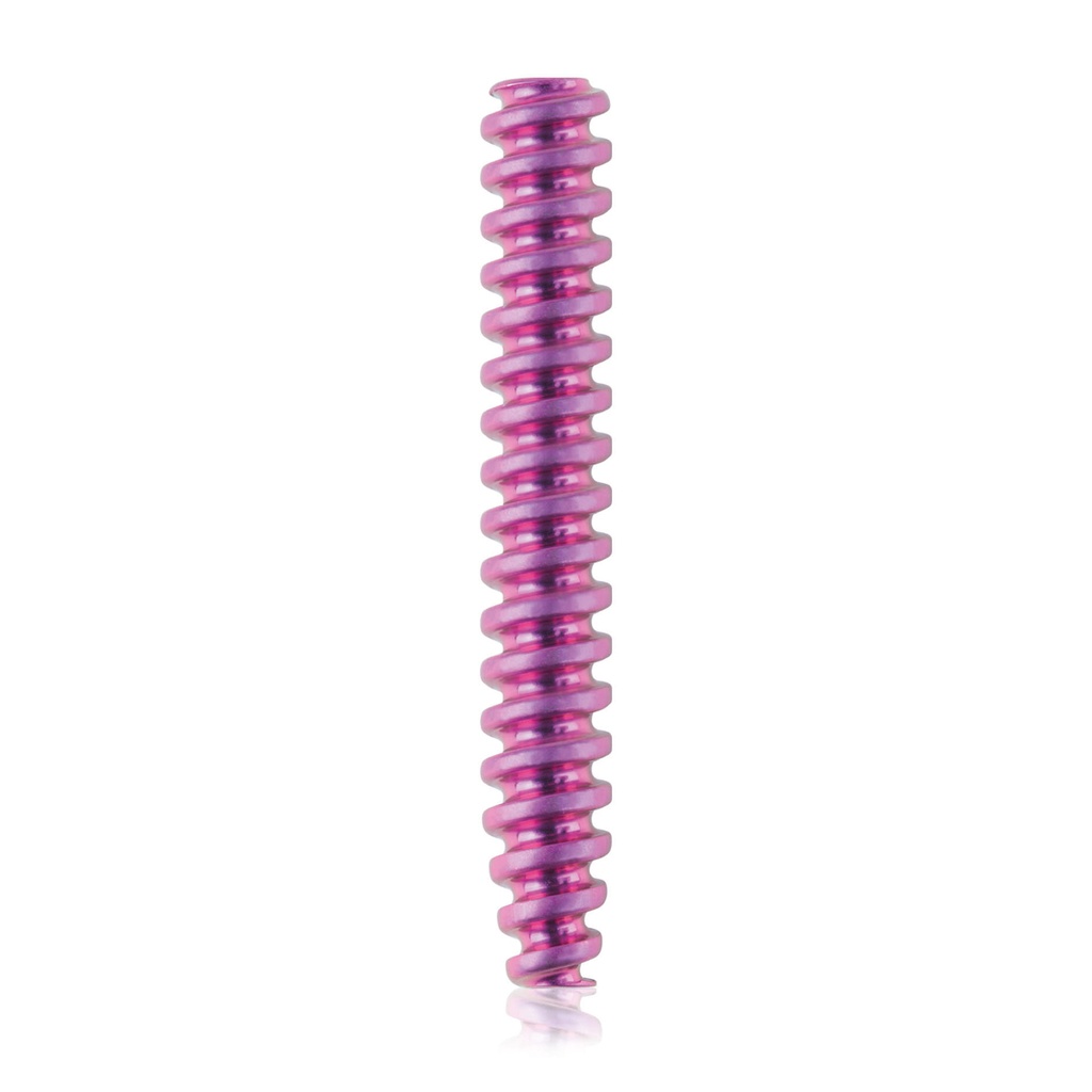 [191582] Titán interferenciacsavar, Ø4,0 x 28 mm, kanülált, kanül Ø1,1 mm, magenta színű, HEX 2,0