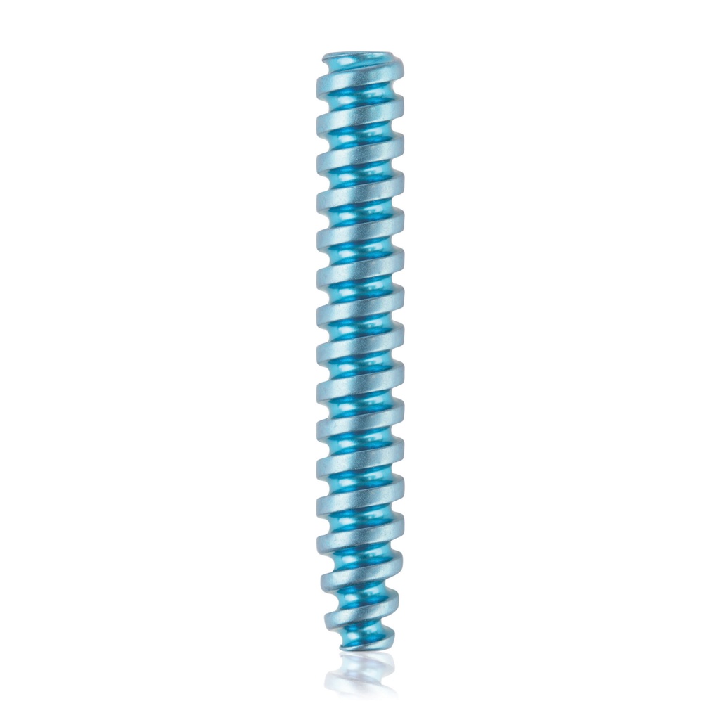 [191584] Vis d'interférence en titane, Ø3.5 x L24mm, canulée, Ø canulation 1.1mm, bleu clair HEX 2.0