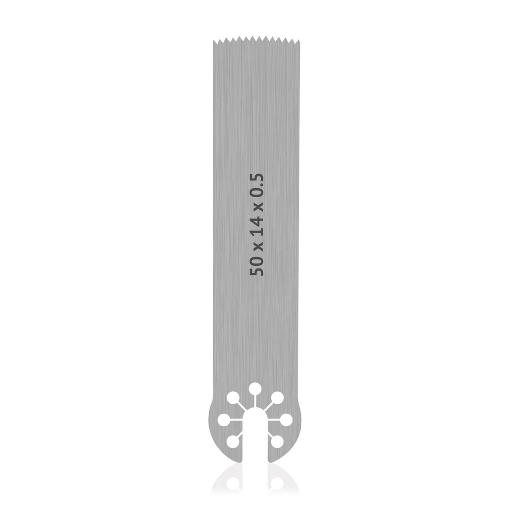 [195060] Lame de scie pour OrthoVet PRO/OrthoVet PLUS avec monture AESCULAP ​​​​, en acier inoxydable, dim. mm (L 50 x l 14 x H 0,5)