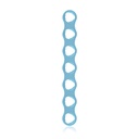 EickLoxx Micro Knochenplatte, 1 mm System, hellblau, 7-Loch, Maße in mm: 27,5 x 3.5 x 1.0