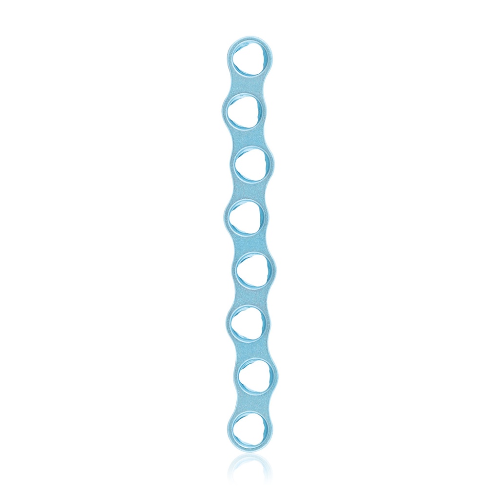 [197411] Plade til EickLoxx Micro sæt. Lige, 1,0 mm med 8 huller 31,5x3,5x1,0 mm. Lyseblå