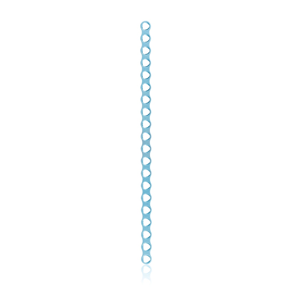 [197412] Plaque osseuse EickLoxx Micro, système 1,0 mm, bleu clair, 20 trous, dimensions en mm : 79,5 x 3,5 x 1,0
