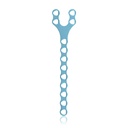 Plaque micro osseuse EickLoxx, système 1,0 mm, bleu clair, plaque Y 13 trous, dimensions en mm : 48,5 x 3,5 x 1,0