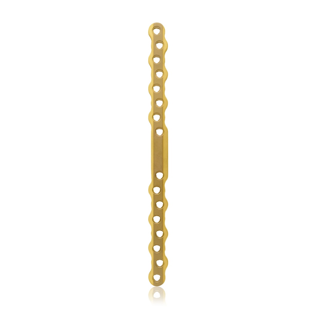 [187758] Plaque osseuse EickLoxx S-Type 16 trous, 182 x 12 x 4,5 mm, titane or