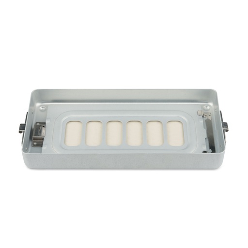 [500613] Base de 3,5 cm de hauteur pour petit récipient, perforée, plate, 300 x 140 x 30 mm, grise