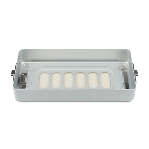 [500615] 5 cm high base part for small set container, perforated, flat, 300 x 140 x 45 mm, silver