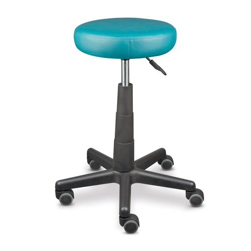 [610177] Tabouret de soins ZWOOZI, hauteur réglable de 64 à 85 cm, assise ronde, EVERGREEN