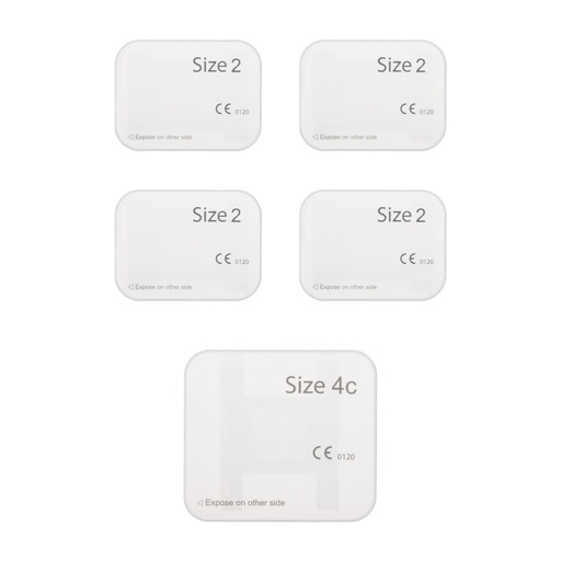 [70803101] Starter kit lastre da imaging 4 x Mis. 2 (31 x 41 mm); 1 x Mis. 4c (48 x 54 mm)